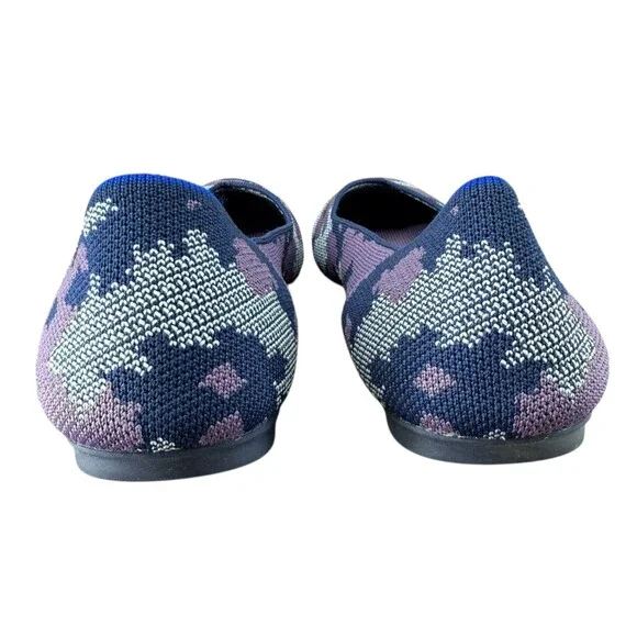 Rothy’s The Flat 11.5 Violet Botanicamo Camo Knit Ballet Shoe Gray Purple Retire - Picture 4 of 9